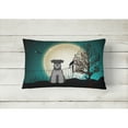 thumbnail image 2 of Carolines Treasures BB2242PW1216 Halloween Scary Miniature Schnauzer Black Silver Canvas Fabric Decorative Pillow, 12H, 2 of 3