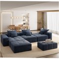 thumbnail image 2 of JERFIT Modern Large Sectional Sofa with Pillows, DIY Modular Chenille Fabric Couch, No Assembly Required, Blue Living Room Furniture, 2 of 9