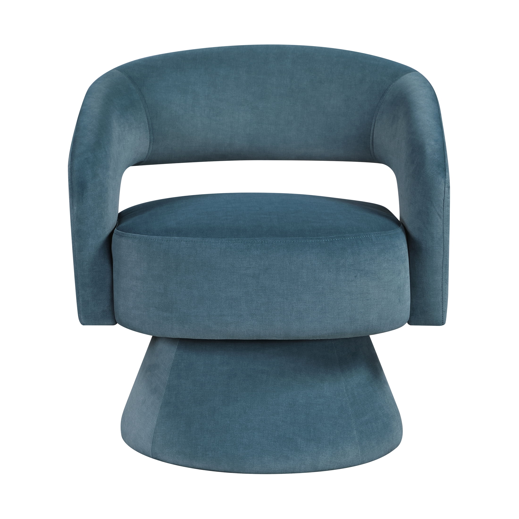 OakvillePark Alderwyn Velvet Swivel Chair with Round Base, Dark Teal