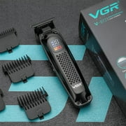 VGR Professional hair trimmer for men, Precision electric Beard Trimmer for Men, Cord/Cordless hair clippers for men and Rechargeable mustache trimmer Mens Grooming Kit with LED Display-Black
