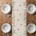 thumbnail image 4 of Table Runner 72 Inches Long for Kitchen Dining, Bunny Easter Dresser Scarf Farmhouse, Dining Table Decorations for Wedding/Parties, Spring Floral Eucalyptus Leaves Rustic 14 x 72 In, 4 of 8