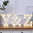 thumbnail image 3 of Luces LED para marquesina con letras, 26 letras del alfabeto iluminadas, letrero con números y letras para bodas, fiestas de cumpleaños, lámpara navideña a pilas, luz nocturna, decoración para el hoga, 3 of 5