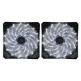 thumbnail image 4 of Seitruly Ventiladores con cubierta LED ultra silenciosos Moda Iluminar LED Refrigeración Anti- PC Computadora Disipador de calor Ventilador blanco 2Conjunto, 4 of 6
