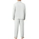 thumbnail image 3 of INSPIRAR CHIC Conjunto de Pijamas Casuales de 2 Piezas de Manga Larga en Color Sólido con Botones para Hombre M Blanco Gris, 3 of 5