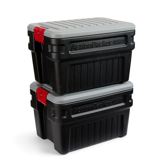 Rubbermaid ActionPacker 8 Gal. Black Storage Tote RMAP080000