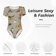 thumbnail image 6 of Daiia Cute Dog print Women's Crew Neck Short Sleeve Bodysuit Fashion Tops Fit Casual Basic Extender Bodysuit-XX-Large, 6 of 9