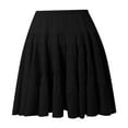 thumbnail image 6 of MIXUE Skirts For Women Summer Solid Color Elastic High Waist A Line Ruffle Knee Length Casual Beach Party Skirt Streetwear,Black,M, 6 of 6