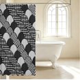 thumbnail image 3 of Manfei Abstract Geometric Shower Curtain 72Wx78L,Modern Checkered Bath Curtain,Black White, 3 of 5