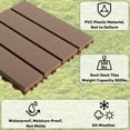 thumbnail image 3 of Miniyam 44 Pcs Interlocking Deck Tiles, 12" x 12", Polypropylene, for Outdoor Balcony Garden Brown, 3 of 11