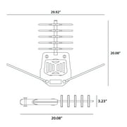 onn. Outdoor TV Antenna with Pole, up to 85-Mile Reception Range, Ultra-HD/Full HD/HD Ready