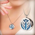 thumbnail image 6 of Aromatherapy Essential Oil Diffuser Necklace 316L Stainless Steel Locket Pendant with 24 Inch Chain (Angel Wings), 6 of 6