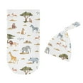 thumbnail image 2 of Jungle Baby Cocoon and Beanie Hat Sleep Sack Set Boy or Girl Gender Neutral Unisex by Sweet Jojo Designs, 2 of 6