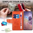 thumbnail image 2 of Nalacover Wallet Case for iPhone 14 Plus, Butterfly Embossed Pattern Luxury PU Leather Magnetic Flip Folio Cover with Card Slots Holder Kickstand Wrist Strap Soft Silicone Shockproof Case,Orange, 2 of 9