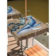 thumbnail image 2 of Outdoor Tablecloths with Umbrella Hole & Zipper, Vintage Whale 54x54 Inch Square Tablecloths, Brown Nautical Anchor Bubbles Coastal Waterproof Table Cloth, Patio/Pool/Picnic Table Covers, 2 of 8