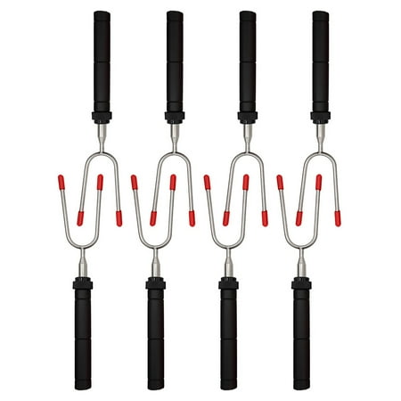 

Opolski 8Pcs 360 Degrees Rotation Colorful Non-slip Handle BBQ Forks Stainless Steel Telescoping Barbecue Forks Skewers Supplies Cookware Accessories