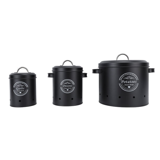 3 Piezas de Almacenamiento de Patatas para Despensa Juegos de Botes para el Mostrador de la Cocina Contenedor de Ajos para Mostrador Contenedor de Cebolla Almacenamiento de ANGGREK Otros