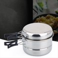 thumbnail image 3 of Juego de 3 Piezas Olla Picnic para Acampar Al Aire Libre, Utensilios Cocina Acero Inoxidable, Juego Sartenes Picnic, Juego de Herramientas de Cocina para 2-3 Personas (Plateado), 3 of 5