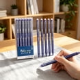 thumbnail image 4 of 6 Pcs Erasable Gel Pens Blue Ink, Retractable Smooth Writing Pens with Eraser Top, 0.5mm Point for Office Journaling, 4 of 5