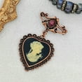 thumbnail image 5 of Heart Cameo Drop Brooch Pin, Brass, 5 of 8