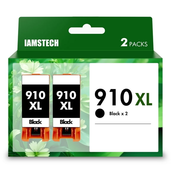IAMSTECH 910XL Black High-yield Ink Cartridge Compatible with HP Officejet Pro 8012 8013 8015 8022 8025 2-Pack