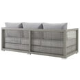 thumbnail image 6 of Modway Aura 3 Piece Outdoor Patio Wicker Rattan Set in Gray Gray, 6 of 9