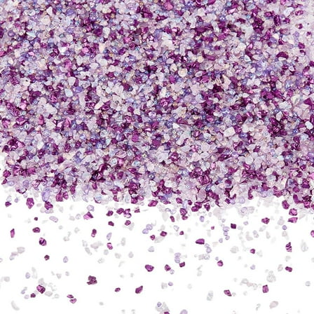 1 Box 100G Purple Crushed Glass Glitter Bulk Broken Glass Pieces 1.4-5mm Small Crush Irregular Chips Chunky Sequins for Crafts Vase Filler Nail Art DIY Jewelry Making Home Decor