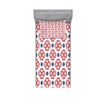 thumbnail image 2 of Ambesonne Floral Fitted Sheet & Pillow Sham Set, Abstract European Nature, Full, Slate Blue Red White, 2 of 3