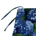 thumbnail image 4 of Jordan Manufacturing 57" x 18.75" Hydrangea Midnight Navy Floral Rectangular Outdoor Settee Swing Bench Cushion with Ties, 4 of 10