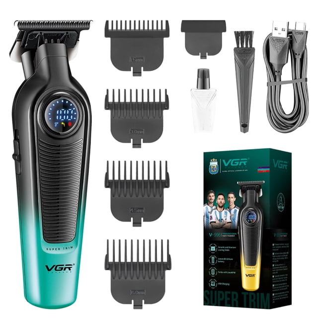 Cortadora de pelo VGR V-996 para hombre, inalámbrica con motor de 7000 RPM, color verde
