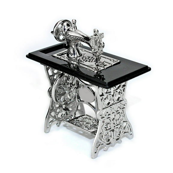 Table for Play Toy Retro Sewing Machine Furniture Accessories Miniature Portable Table Game