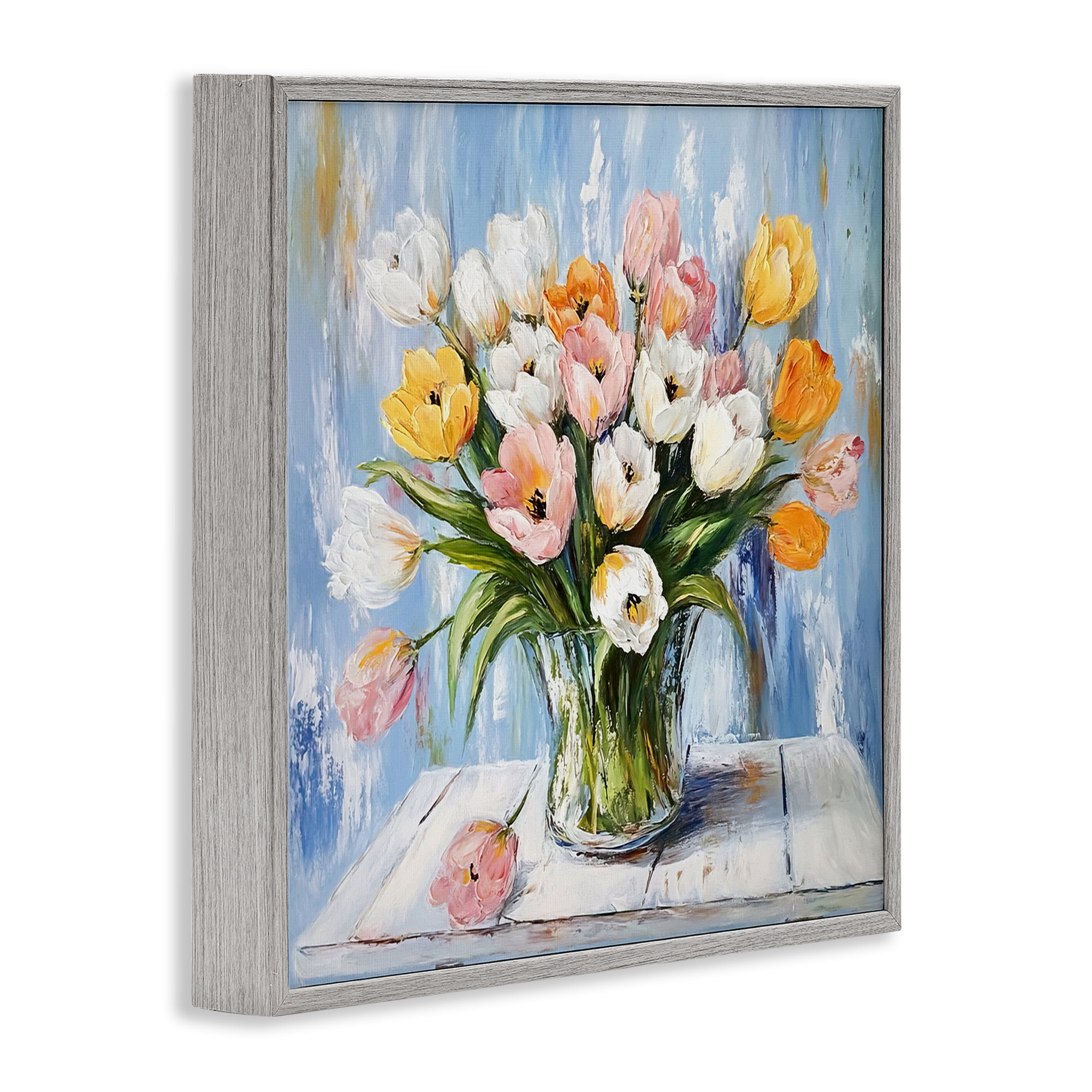 Stupell Industries Her Cottage Garden Tulips Gray Framed Giclee Art, design by Tina LeCour