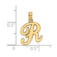thumbnail image 3 of Diamond2Deal 14K Yellow Gold Script Letter R Initial Pendant for Women (L- 0.66inch, W- 0.53inch), 3 of 6
