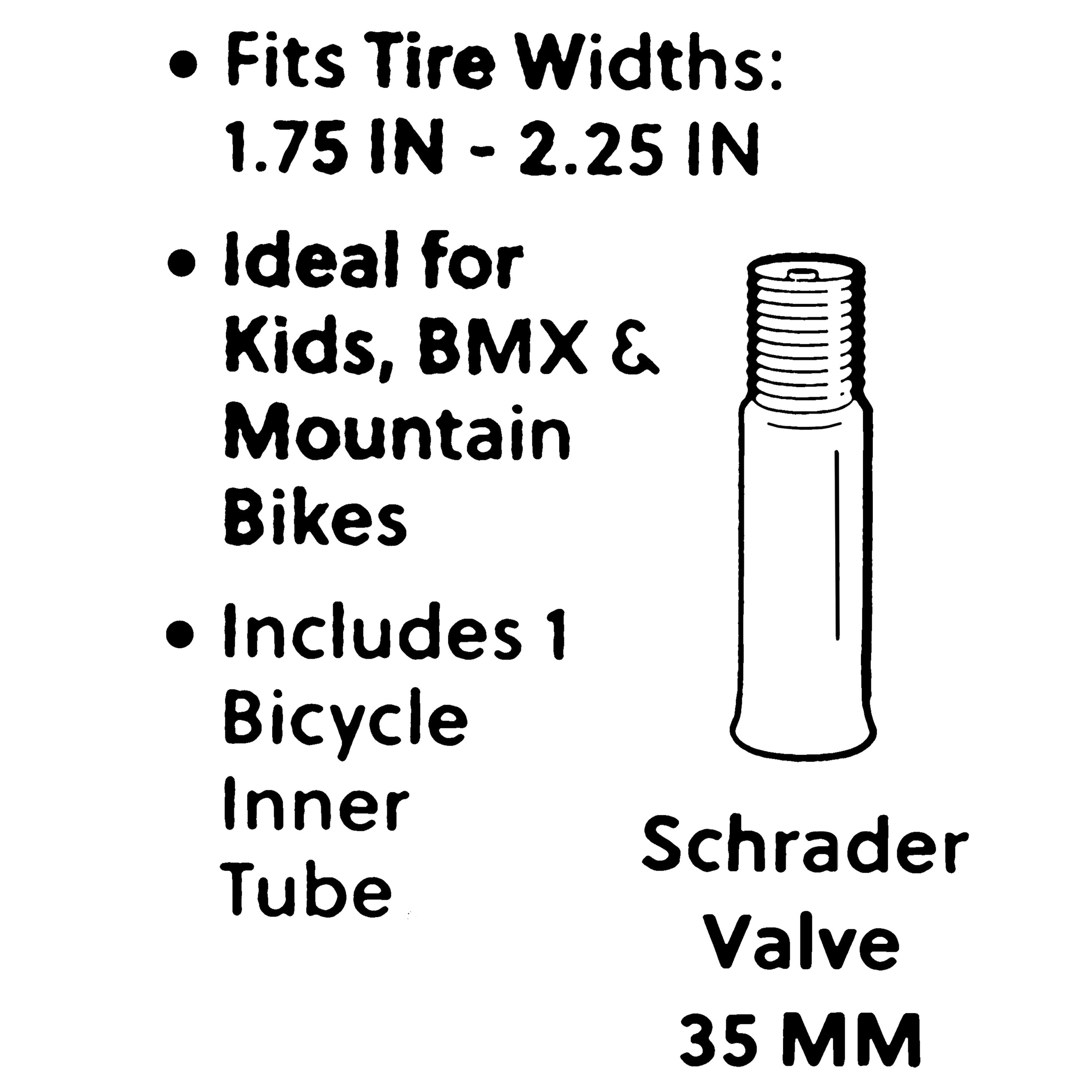 (2 pack) Concord Replacement Bicycle Inner Tube, 18", Schrader Valve