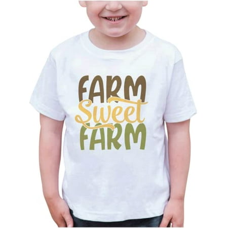 

7 ate 9 Apparel Kids Farm Life Shirts - Farm Sweet Farm White T-Shirt 5T