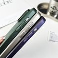 thumbnail image 3 of Pour iPhone 12 Pro Max Étui Antichoc Texture Nappa PU+PC Mince - Cyan, 3 of 4