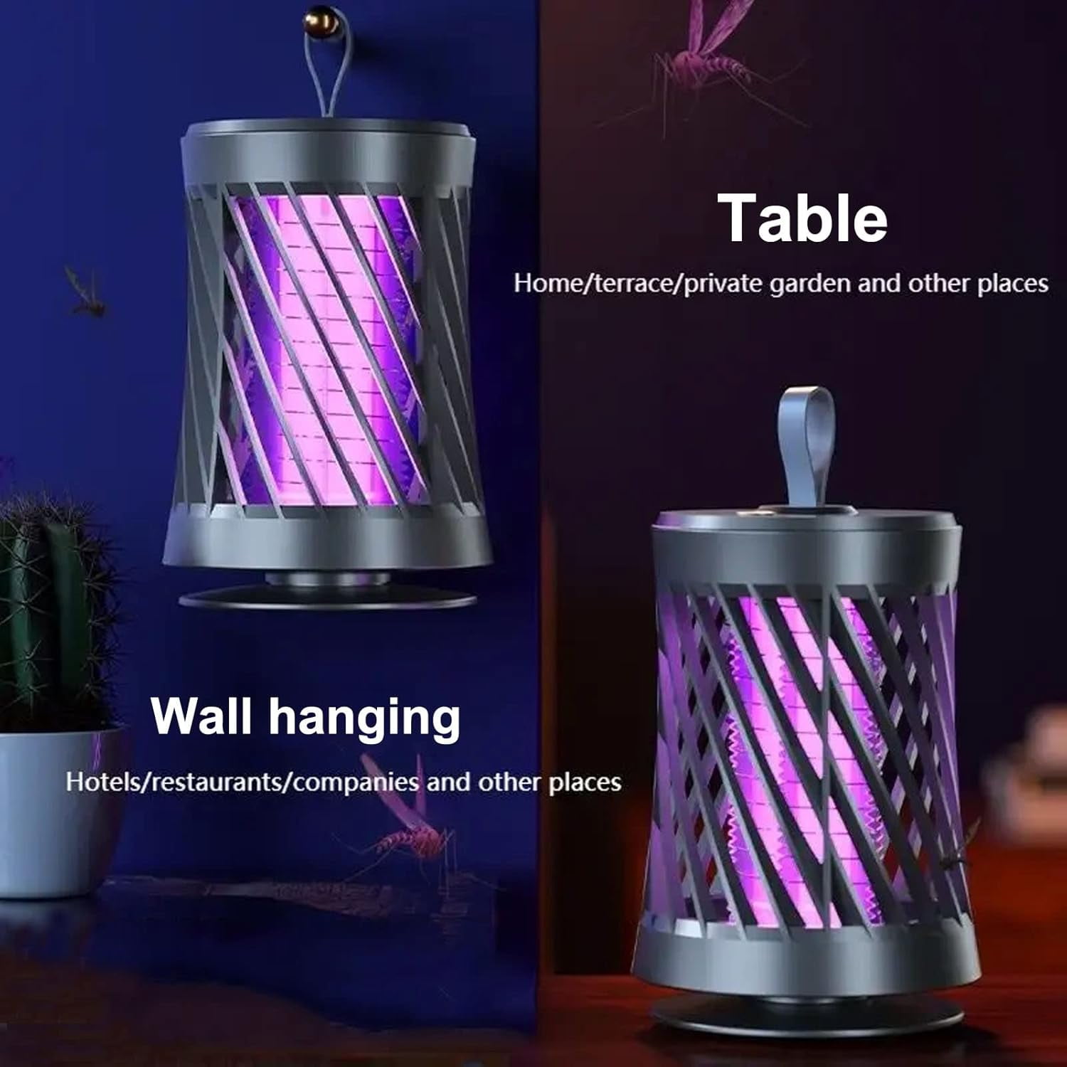 Bug Zapper Indoor, Electric Indoor Bug Zapper Outdoor, 2 in 1 Mosquito Zapper, Powerful Bug Zapper with Purple Lights for Home, Garden, Patio