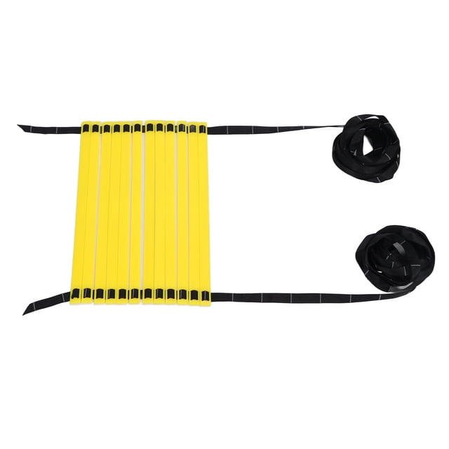 Training Skip Ladder, High Density Easy To Storage 6m PP Nylon Foldable Yellow Black Agile Ladder for Volleyball
