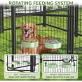 thumbnail image 2 of Large Dog Kennel Outdoor with Water-Resistant Roof Heavy Duty Outside Dog Kennel Pet Pens Dogs Run Enclosure with Rotating Feeder and Secure Lock (4'L x 4'W x 4.4'H), 2 of 7