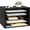 Black, variant on Ballucci 5 Tier Paper Organizer Letter Tray, Wood Desk File Organizer with Adjustable Shelves, Home Office School Letter/A4 Mail Sorter Magazine Holder - White