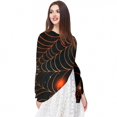 thumbnail image 5 of Halloween Spider Web Translucent Chiffon Silk Scarf - Lightweight Breathable 180x73cm Luxury Fashion Accessory, 5 of 6