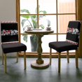 thumbnail image 5 of Chair Covers for Dining Room Set of 6,Christmas Bell Bow Stretch Seat Protector Removable Washable Chairs Slipcovers for Kitchen Banquet Wedding Hotel,Winter White Snowflakes Flowers, 5 of 6