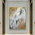 thumbnail image 3 of Large Gold Foil Decor Abstract Hand Painted Oil Painting Big Wall Art Handmade On Canvas Shiny Textured Artwork For Home Decor, 3 of 8