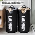 thumbnail image 2 of Tripumer 2 Pack Laundry Hamper, 90L Collapsible Large Dirty Clothes Basket with Handles for Bedroom Dorm, Black, 2 of 6