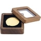 thumbnail image 1 of Caja de madera para exhibir monedas conmemorativas de 45 mm (1,8") con tapa transparente, de nogal natural, ideal para guardar joyas., 1 of 5
