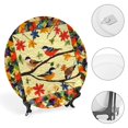 FUMJ Birds Folk Art Bone China Decorative Plate Vertical Stand Home