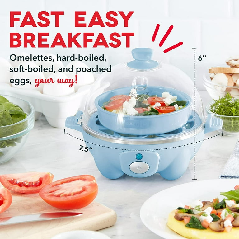 Dash Rapid Egg Cooker: 6 Egg Capacity Electric Egg Cooker for Hard Boiled Eggs, Poached Eggs, Scrambled Eggs, or Omelets with Auto Shut Off Feature