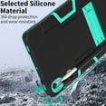 thumbnail image 2 of ELEHOLD Rugged Hybrid Case for Samsung Galaxy Tab S9 /S8 /S7 11 Inch, Tri-Layers Hard PC Soft Silicone Hidden Kickstand Anti-Scratch Shockproof Heavy Duty Case for Kids Men Women,Black+Mint, 2 of 8