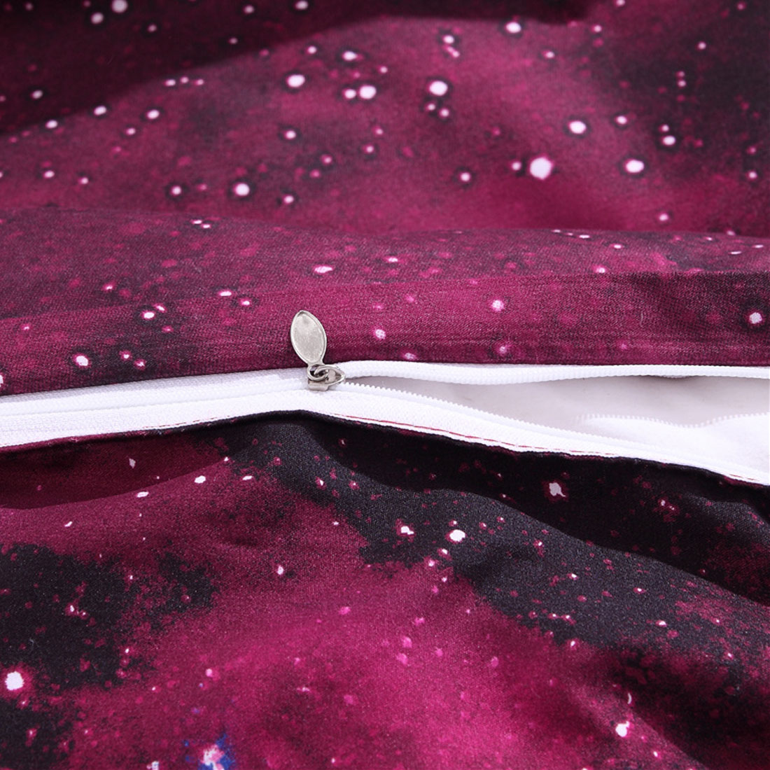 2 Piece 3D Galaxy Duvet Cover Bedding Set with Pillowcase Red Twin