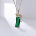 thumbnail image 4 of 14K Gold Plated Green Crystal Leopard Pendant Necklace, Women Mens Hip Hop Punk Created Emerald Panther Necklace Jewelry, 4 of 4