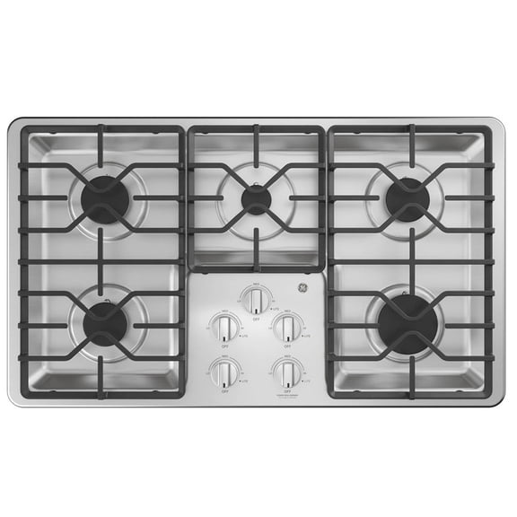 GE Cuisinière à Gaz Encastrée Profondément de 36 Pouces en Acier Inoxydable - JGP3036SLSS